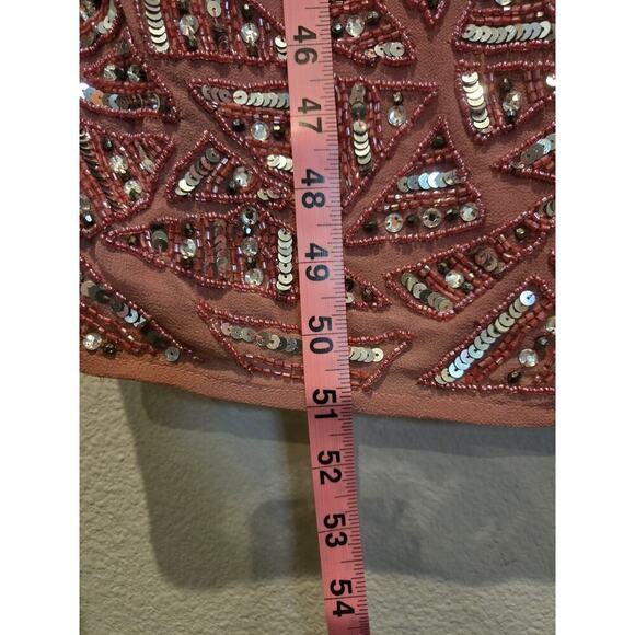 Mac Duggal Women's Pink Sequin Midi Sheath Dress Size 14 Formal Mother of Bride - Picture 7 of 13